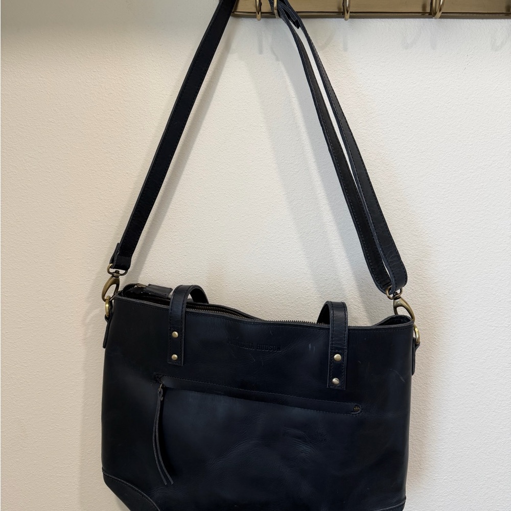 Black Leather Tote Bag
